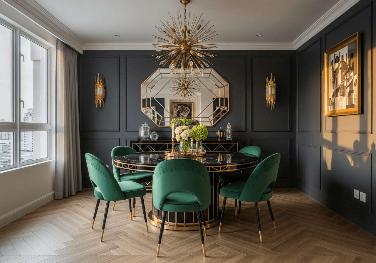 Art Deco Singapore Dining Room design Singapore