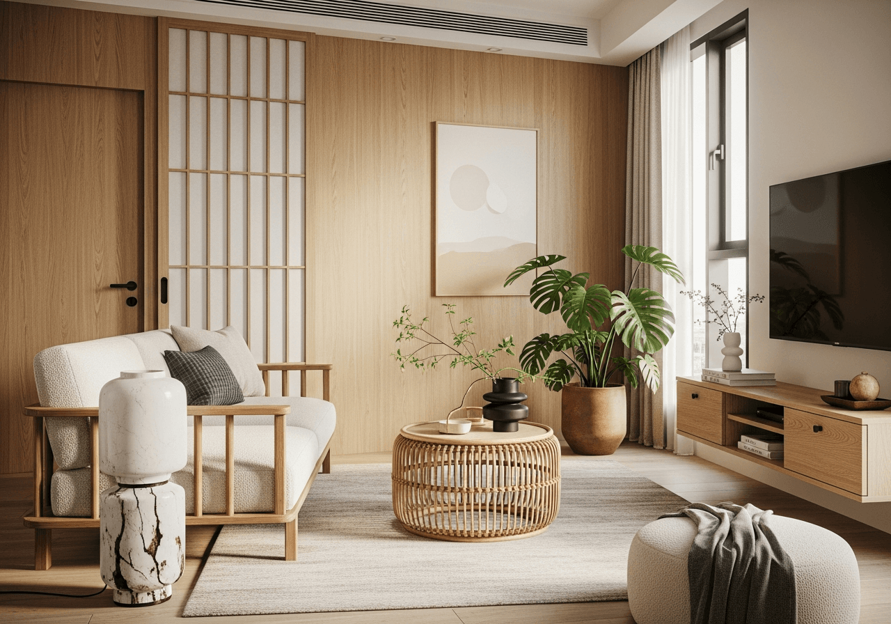 Japandi Living Room design Singapore