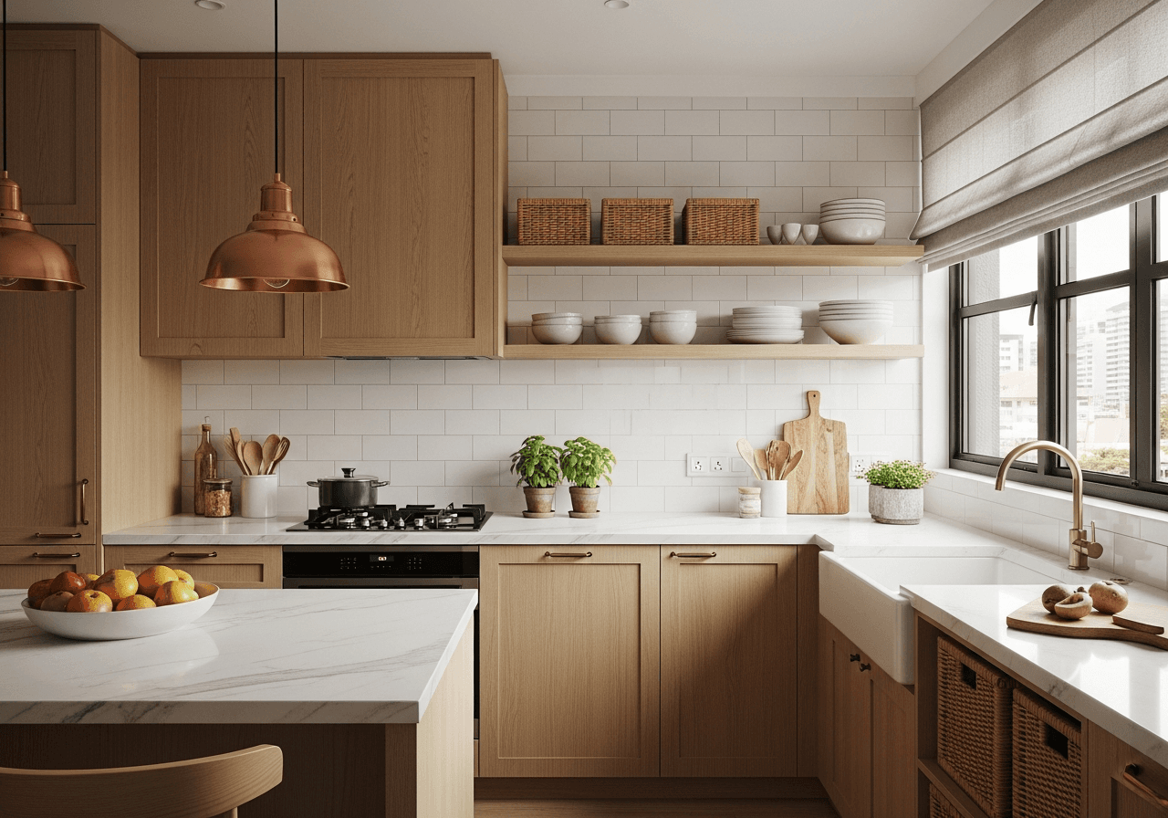 Scandinavian Warm Kitchen design Singapore