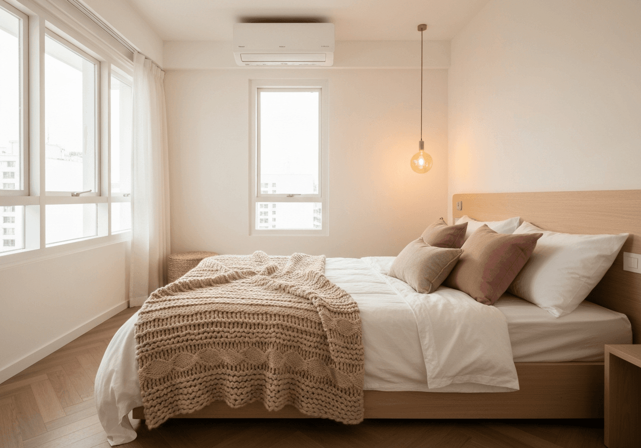 Scandinavian Warm interior design for Singapore singles HDB flat